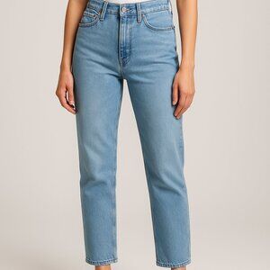 Levi’s Ribcage Straight Jeans Women’s 28 High Rise Light Wash 12” Rise